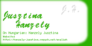 jusztina hanzely business card